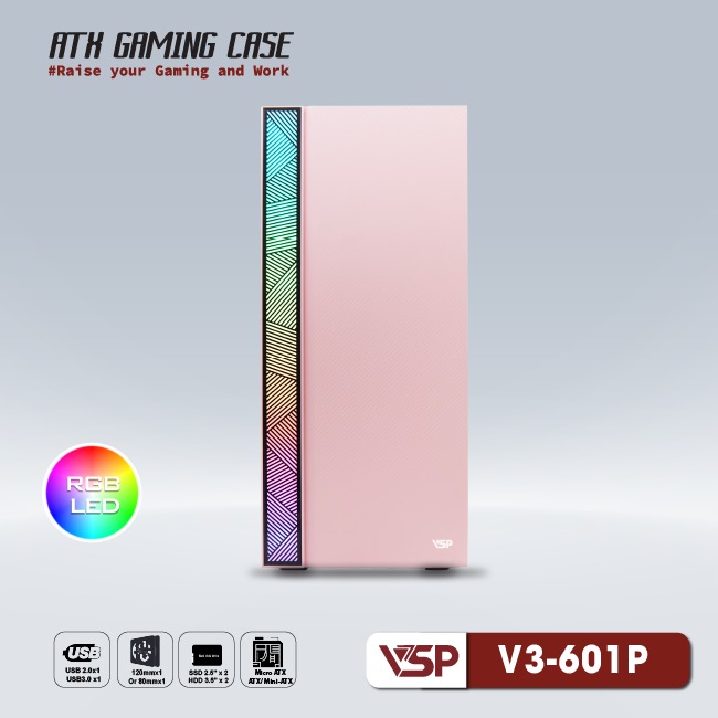 Case Thùng Máy VSP V3-601 Pink